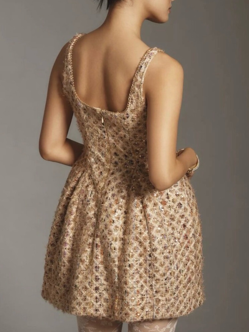 Anthropologie NWT Maeve Tweed Fit & Flare Mini Dress Special Occassion size 6 - Picture 3 of 16